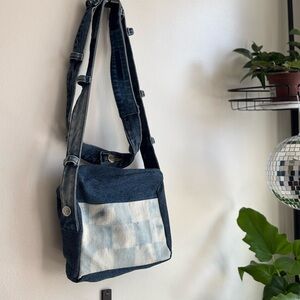 Bleached Denim Crossbody Bag
